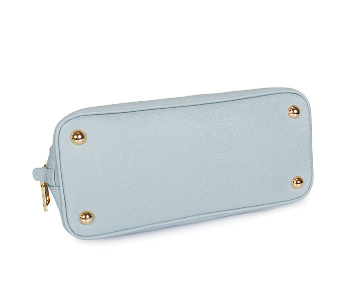 2014 Prada Saffiano Leather Small Two Handle Bag BL0838 lake blue for sale - Click Image to Close